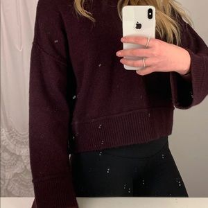 Maroon crop sweater